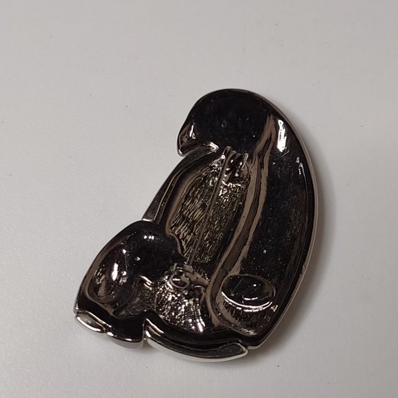 Dark Silver Tone Metal Penguin Brooch - Picture 8 of 11